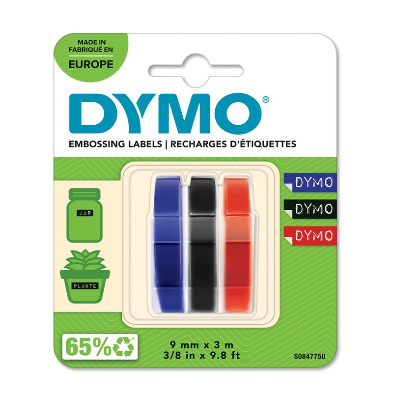 DYMO Präglingstape 9mm x 3m (3) Mixed