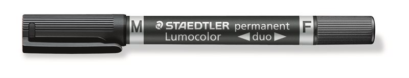 Märkpenna Lumocolor Duo Perm 0,6-1,5mm svart