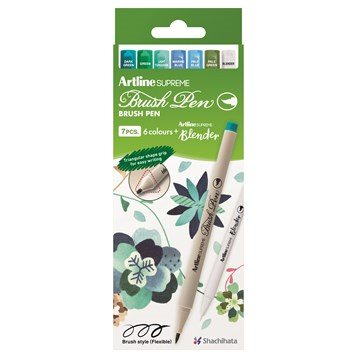 Artline supreme brush pen botanical