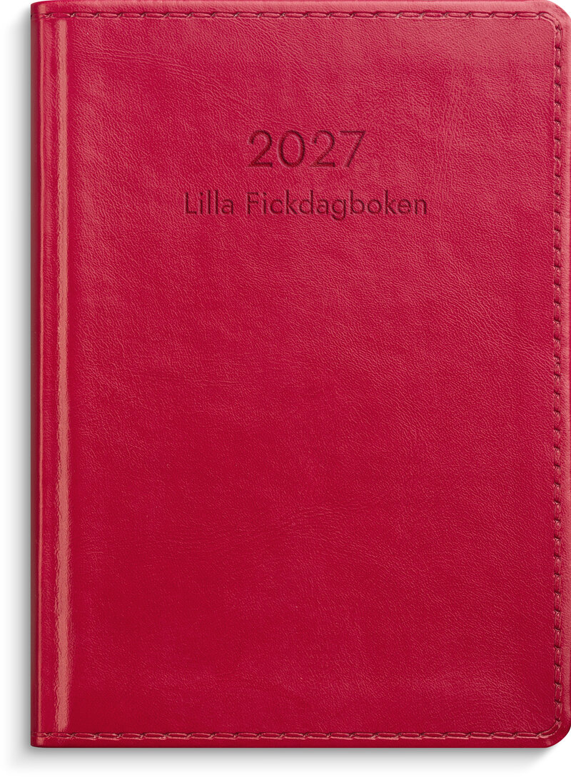 Lilla Fickdagboken 2027 rött konstläder