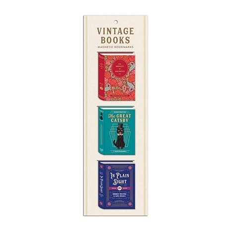 Vintage Books Shaped Magnetic Bookmarks