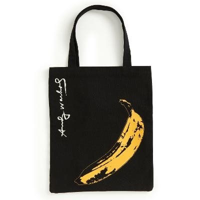 Warhol Banana Canvas Tote Bag - Black