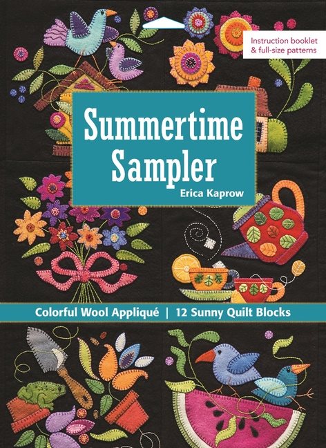 Summertime sampler - colorful wool applique - 12 sunny quilt blocks