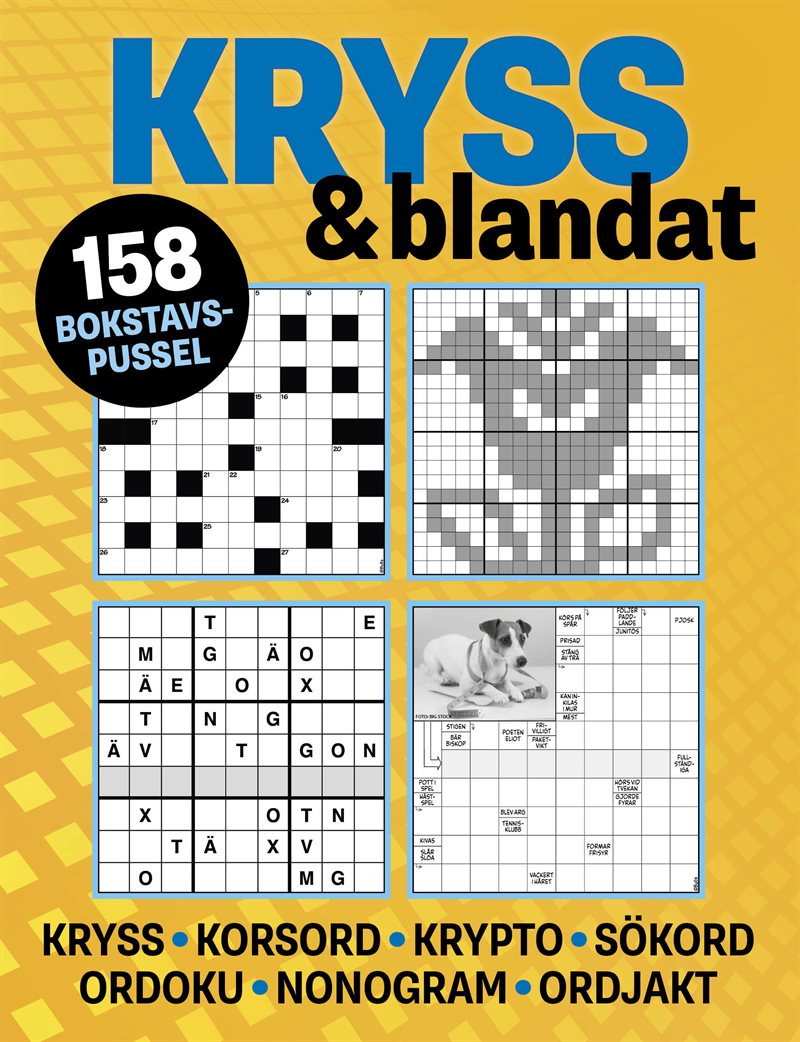 Kryss & blandat : 158 bokstavspussel med kryss, korsord, krypto, sökord, or