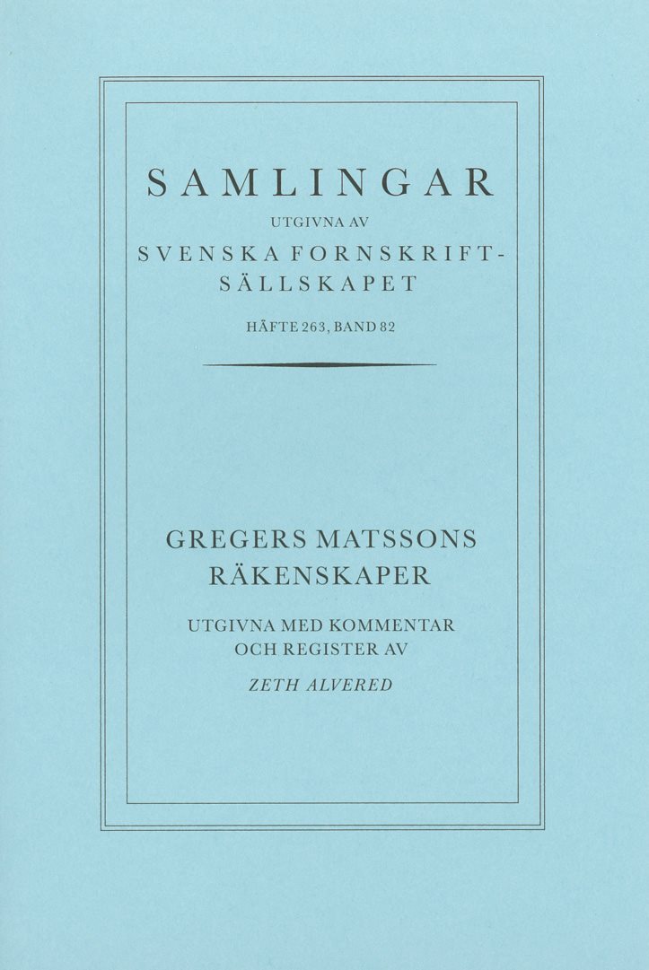 Gregers Matssons räkenskaper