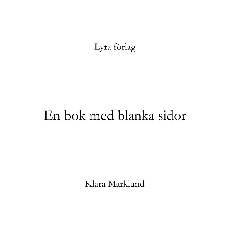 En bok med blanka sidor