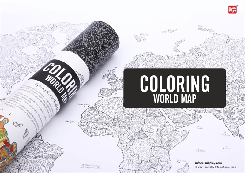 Världskarta att färglägga