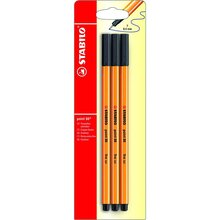 Pennor Fineliner STABILO Point 88 | 3 Pack Svart