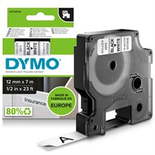 Tape DYMO D1 12mm svart på vit