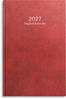 Dagbokskalender 2027 rött konstläder