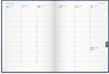 Kalender 2027 Veckojournal blått konstläder