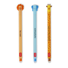 Gelpenna med utsuddbart bläck - 3 pack 
Erasable gel pen, 3-pack, Lion/Elephant/Giraffe